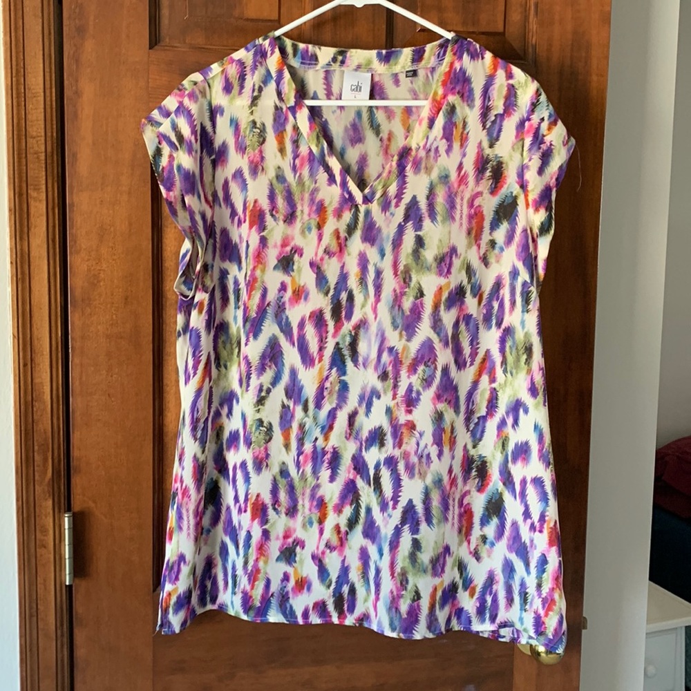 Cabi colorful cap sleeve top
